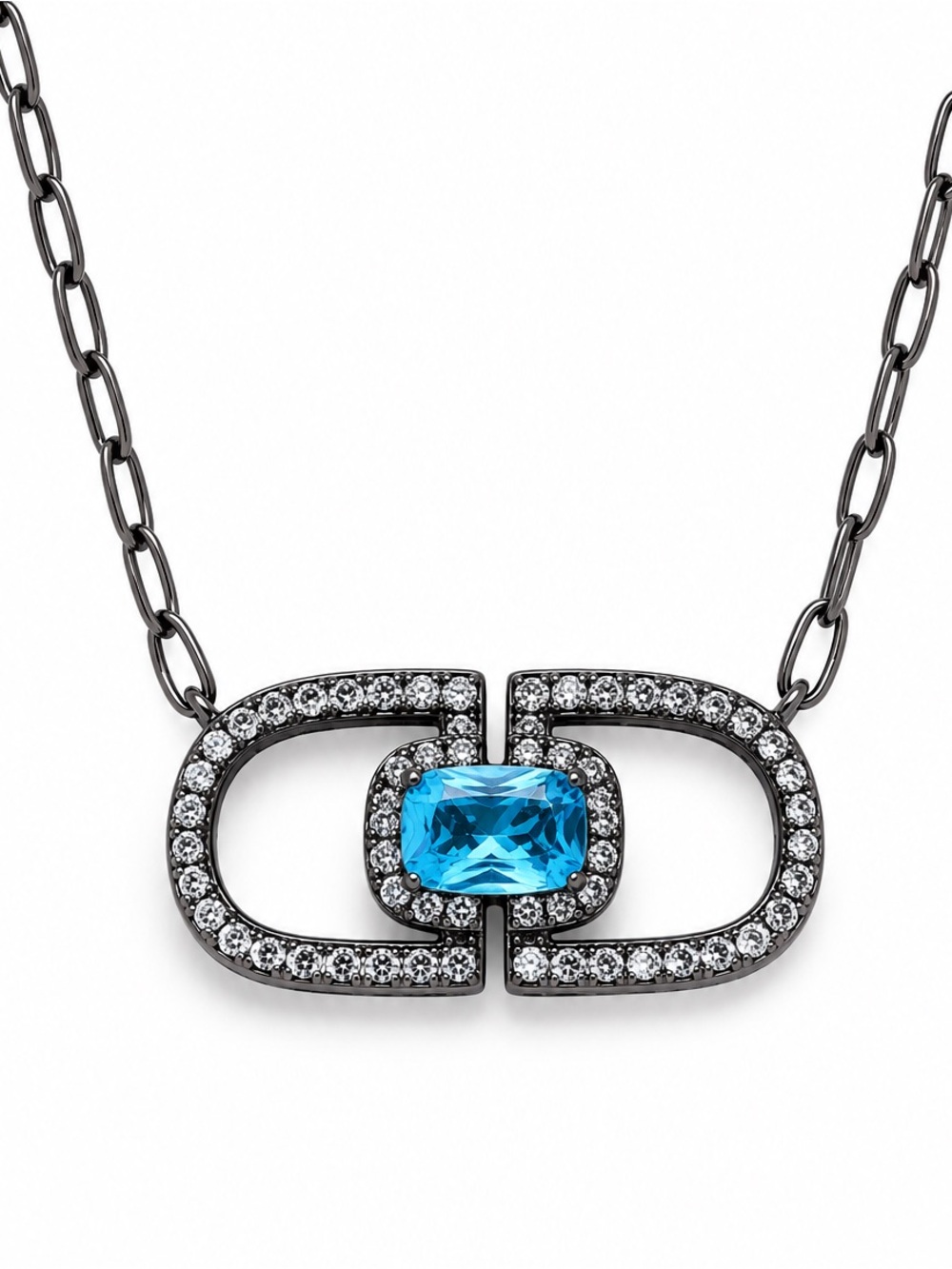 New Bomb Party “Inner Power Shines Through” Necklace gunmetal blue
